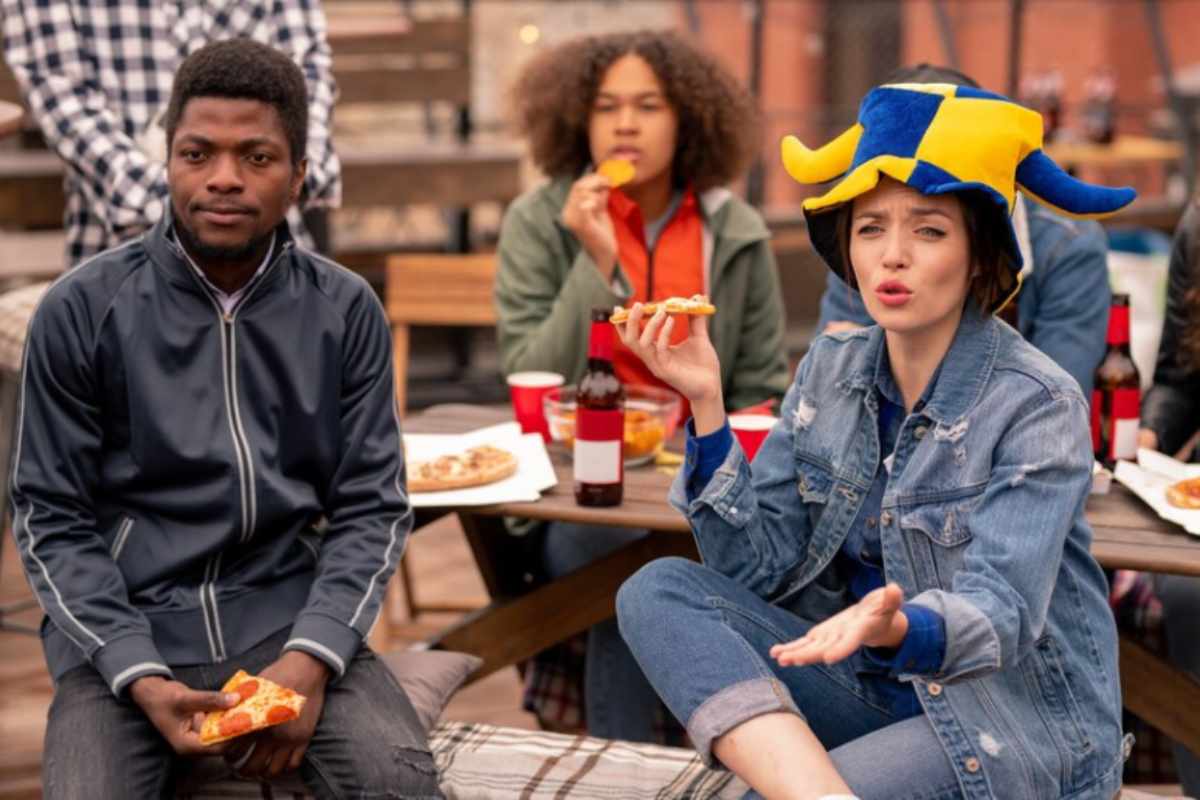 "Audience enjoying a live comedy show at a venue in Norfolk, Nebraska."