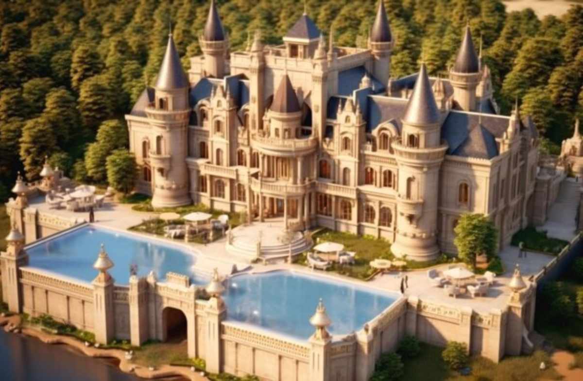 "Confident modern woman standing with a crown silhouette in background"